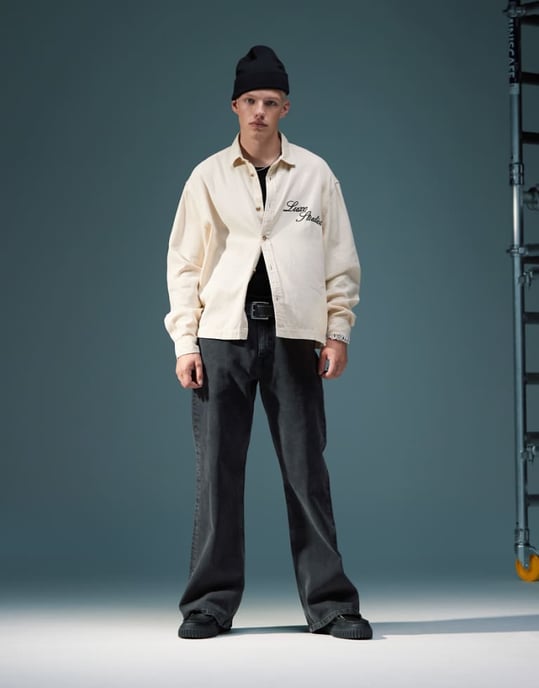 ASOS DESIGN vida flare jeans i tvättad svart - Image 1