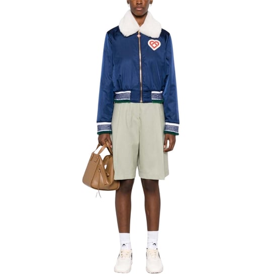 Casablanca Nylon Bomber Navy Blue Jackets - Image 3