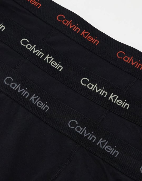Calvin Klein bomullsstrumpor med stretch 3-pack i svart med färgad logotyp - Image 4