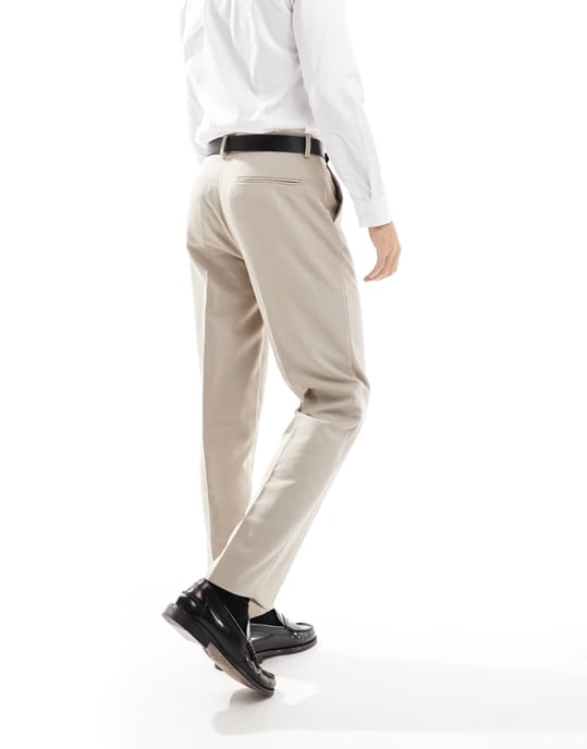 ASOS DESIGN smart raka byxor i sten - Image 3