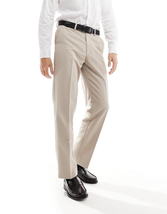 ASOS DESIGN smart raka byxor i sten - Image 4