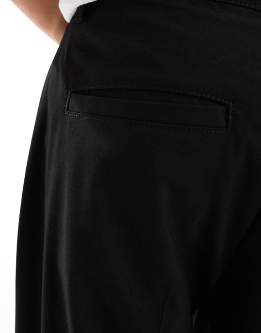 ADPT wide fit trousers in black with front pleat - Image 4