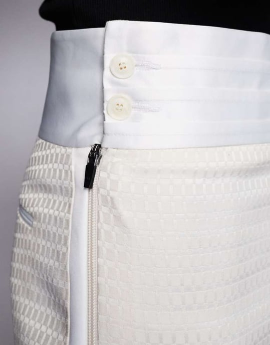 ASOS DESIGN smart raka byxor med midjeband i grädde - Image 4