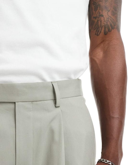 ASOS DESIGN vida ben smart co-ord cargo byxor i grön - Image 4