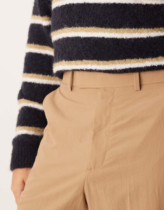 ASOS DESIGN smart hög midja vida byxor i sten - Image 2
