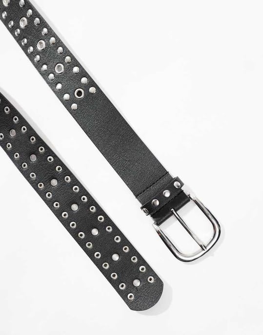 ASOS DESIGN nitar midje- och höftjeansbälte i svart - Image 3