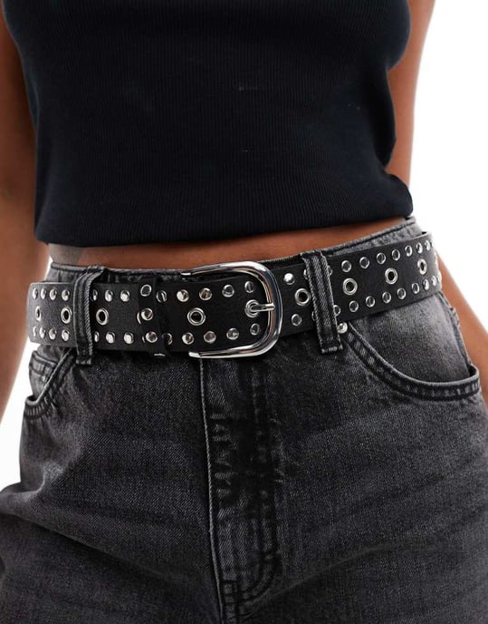 ASOS DESIGN nitar midje- och höftjeansbälte i svart - Image 4