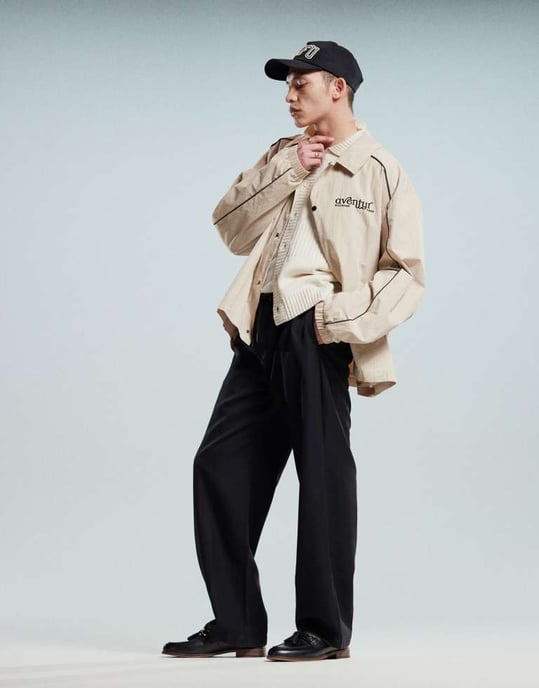 ASOS DESIGN svarta vida långbyxor med elastisk midja - Image 3