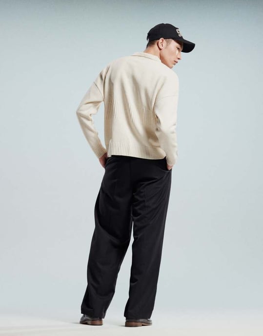 ASOS DESIGN svarta vida långbyxor med elastisk midja - Image 4