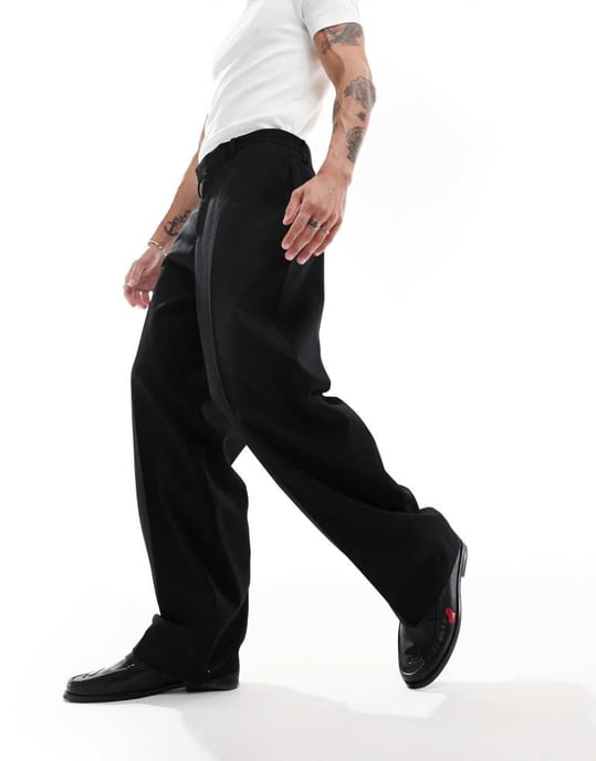 ASOS DESIGN smart co-ord vida kostymbyxor i svart - Image 2