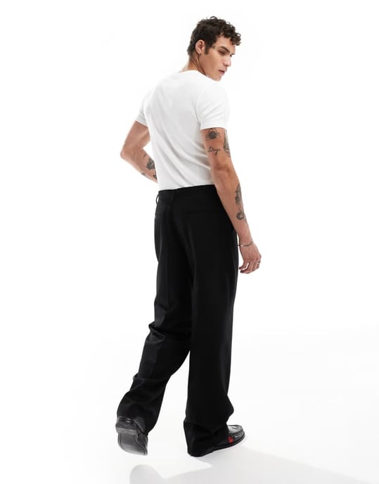 ASOS DESIGN smart co-ord vida kostymbyxor i svart - Image 4