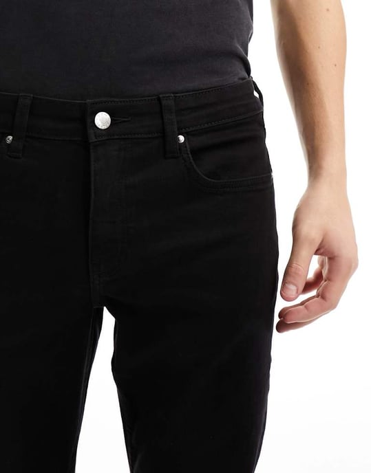 ASOS DESIGN stretch slim jeans i svart - Image 2