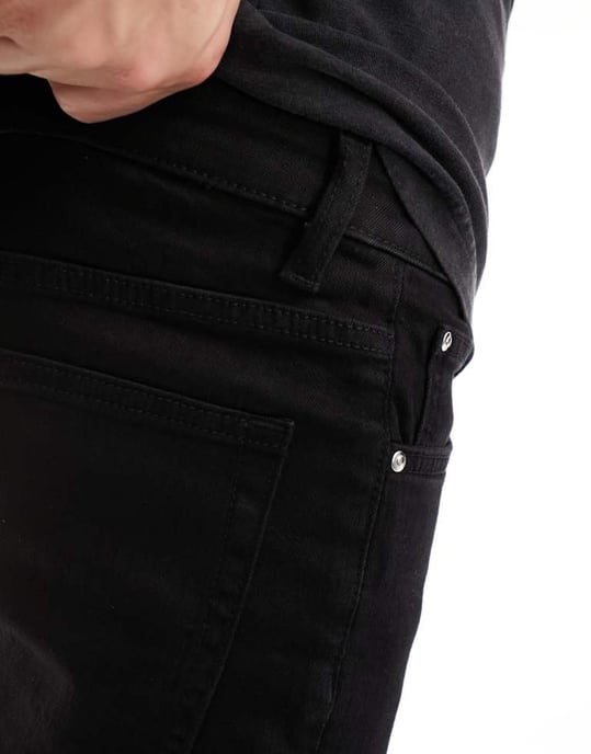 ASOS DESIGN stretch slim jeans i svart - Image 4