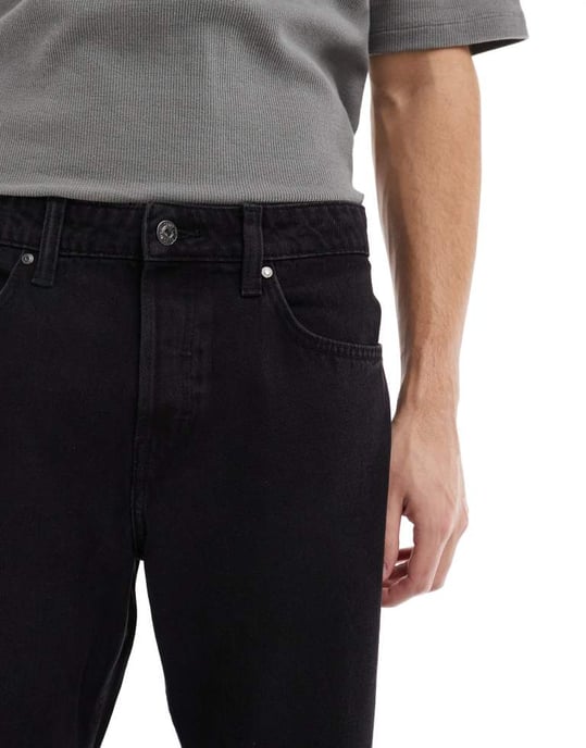 ONLY & SONS löst sittande jeans i tvättad svart - Image 3