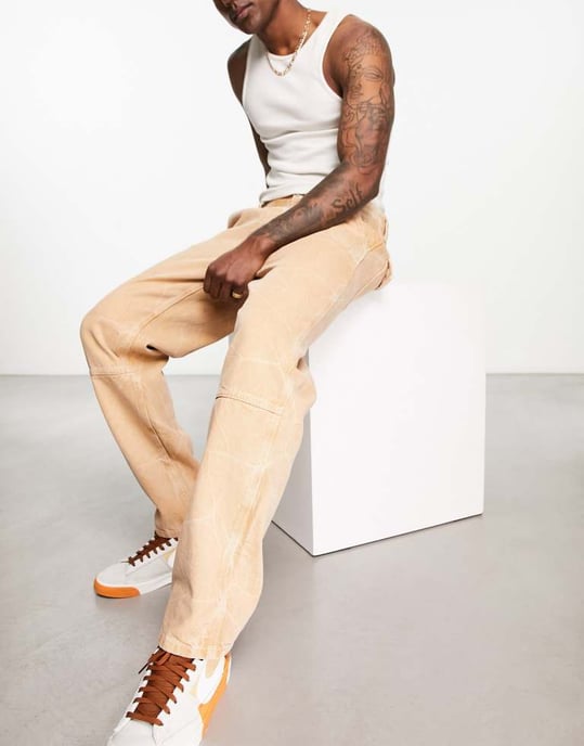 Tommy Jeans skater arbetsjeans i beige - Image 4