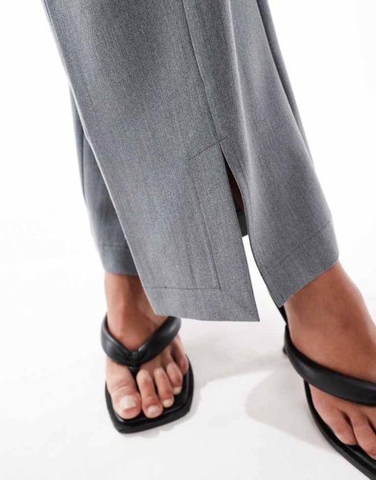 Kaiia exclusive flared trouser co-ord in charcoal - Image 2