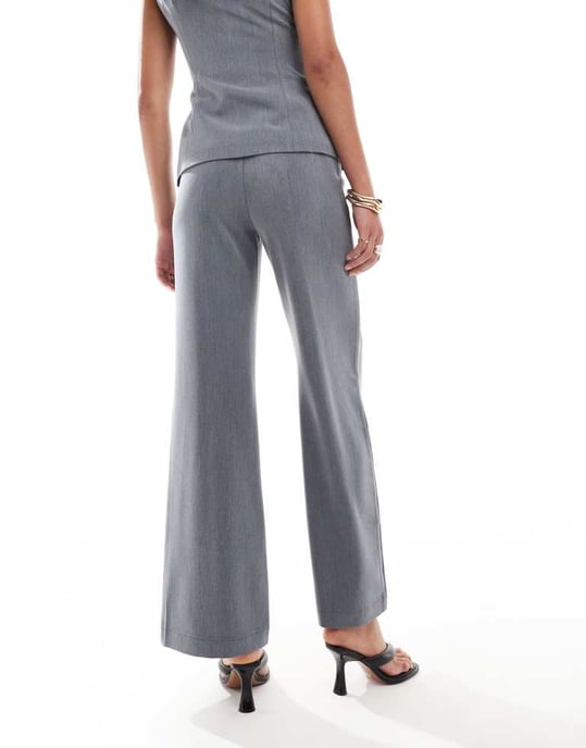 Kaiia exclusive flared trouser co-ord in charcoal - Image 3