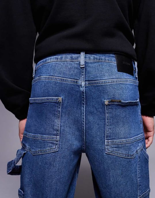 Sixth June snickar vida jeans i mörk denim - Image 3
