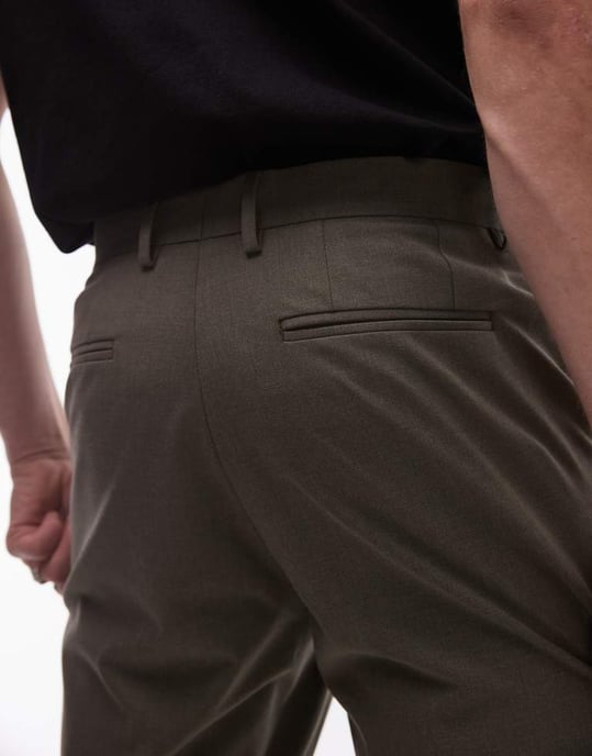Topman slim kostymbyxor i khaki - Image 2