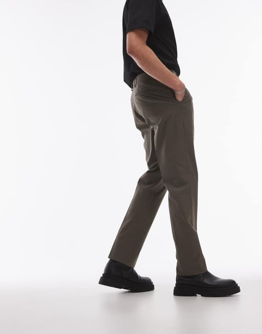 Topman slim kostymbyxor i khaki - Image 3