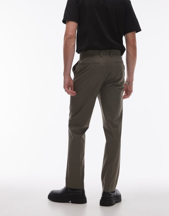 Topman slim kostymbyxor i khaki - Image 4