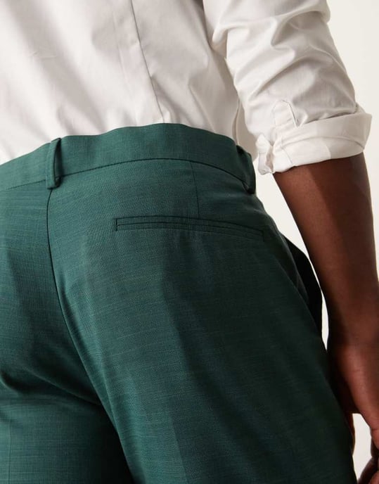 ASOS DESIGN slim kostymbyxor i grön rutmönster - Image 4