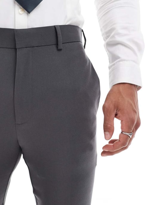 ASOS DESIGN super slim kostymbyxor i grått - Image 3