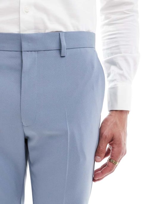 ASOS DESIGN smala kostymbyxor i blått - Image 2