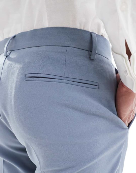 ASOS DESIGN smala kostymbyxor i blått - Image 3