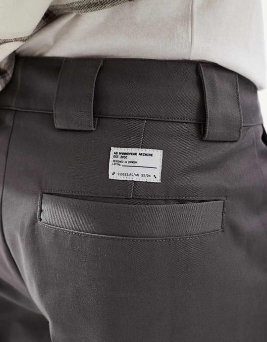 ASOS DESIGN stel arbetskläders chinos i grått - Image 2