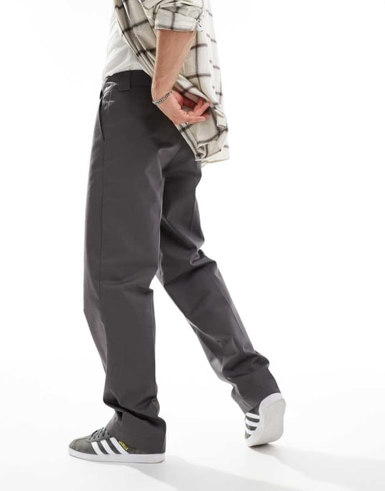 ASOS DESIGN stel arbetskläders chinos i grått - Image 3