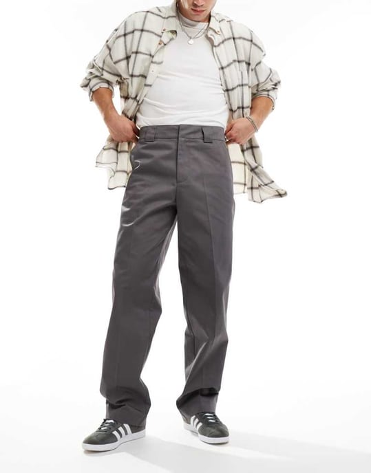 ASOS DESIGN stel arbetskläders chinos i grått - Image 4
