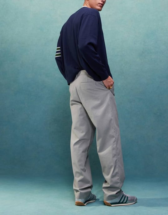 ASOS DESIGN baggy chino in grey - Image 4