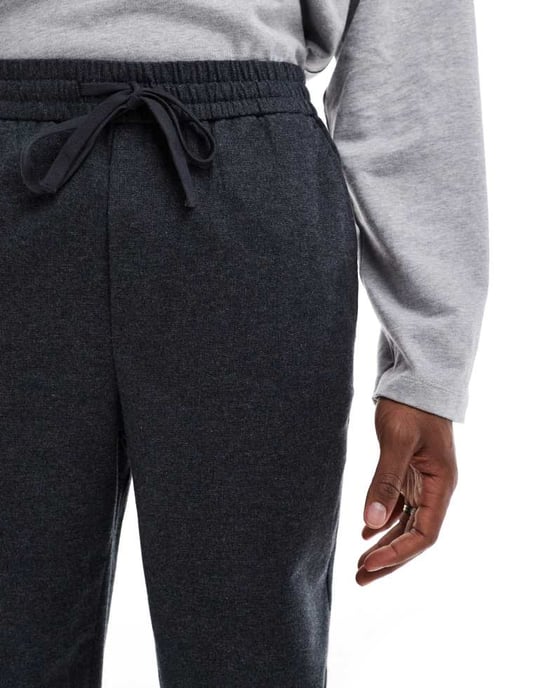 ONLY & SONS löst sittande flanellbyxor koord i kolgrå - Image 3