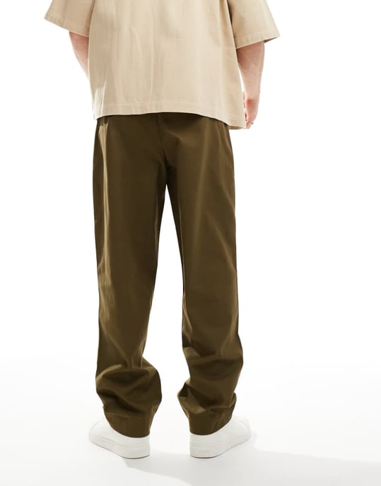 ASOS DESIGN ballongchinos med veck i grön - Image 2
