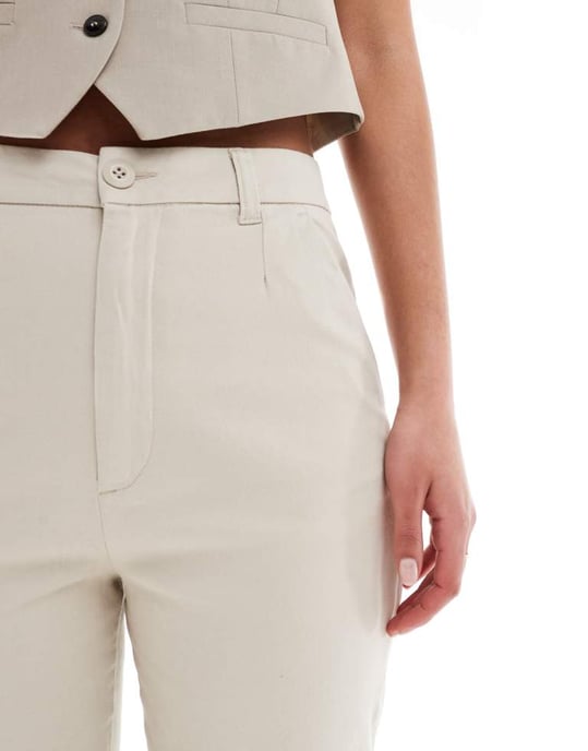 ASOS DESIGN Lång chinos byxa i stenfärg - Image 3
