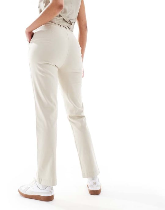 ASOS DESIGN Lång chinos byxa i stenfärg - Image 4