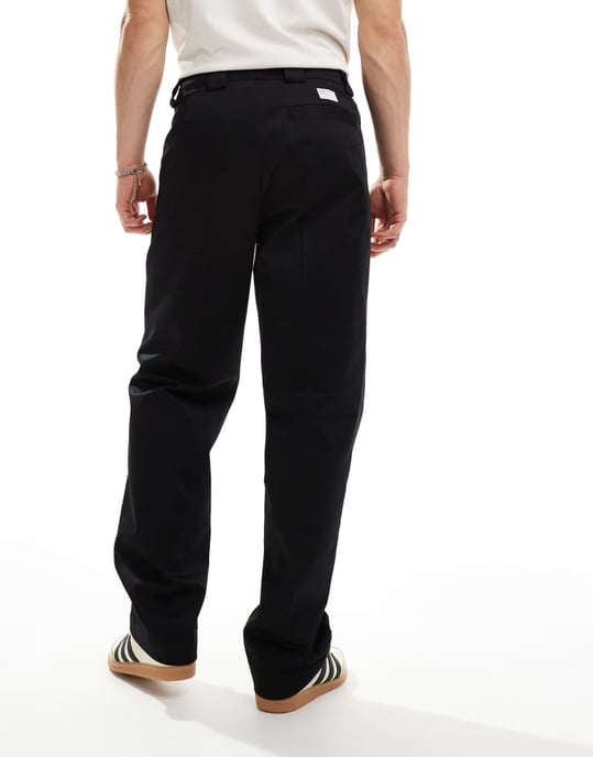 ASOS DESIGN styva arbetsbyxor i chinos i svart - Image 2