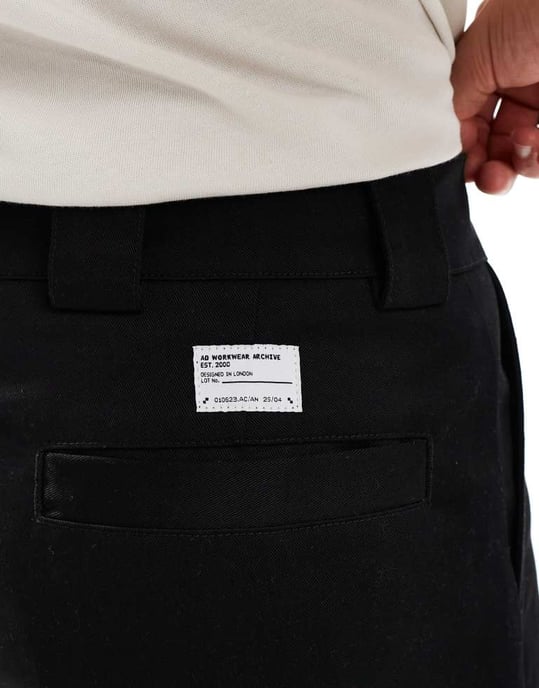 ASOS DESIGN styva arbetsbyxor i chinos i svart - Image 3