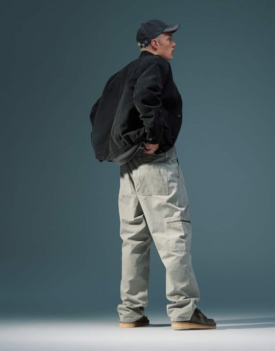 ASOS DESIGN baggy snickarbukser med dragkedjedetaljer i tvättad grå - Image 3
