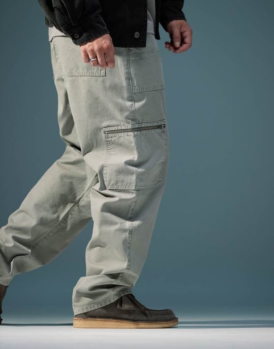 ASOS DESIGN baggy snickarbukser med dragkedjedetaljer i tvättad grå - Image 4