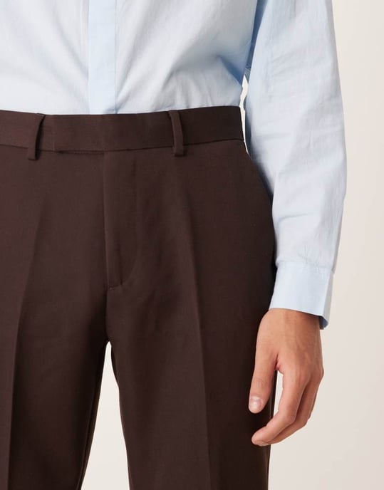 ASOS DESIGN smart slim fit byxor i brun - Image 2