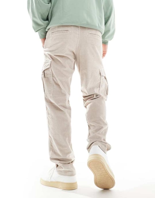 Jack & Jones lös passform kordbyxor i ljusbeige - Image 2
