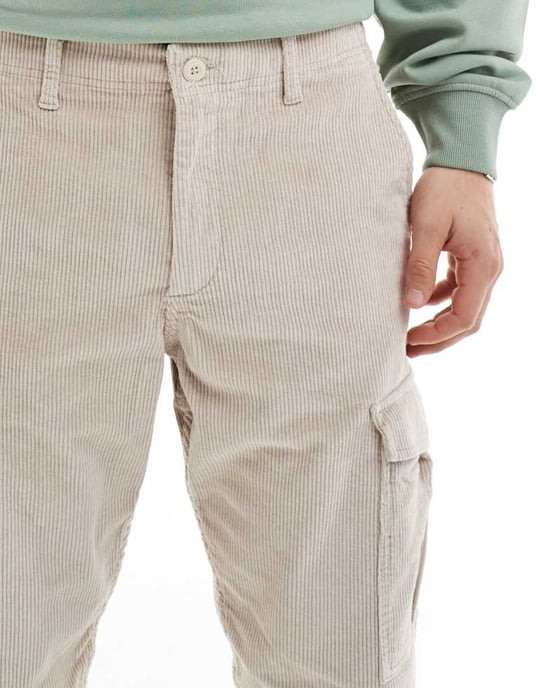 Jack & Jones lös passform kordbyxor i ljusbeige - Image 4