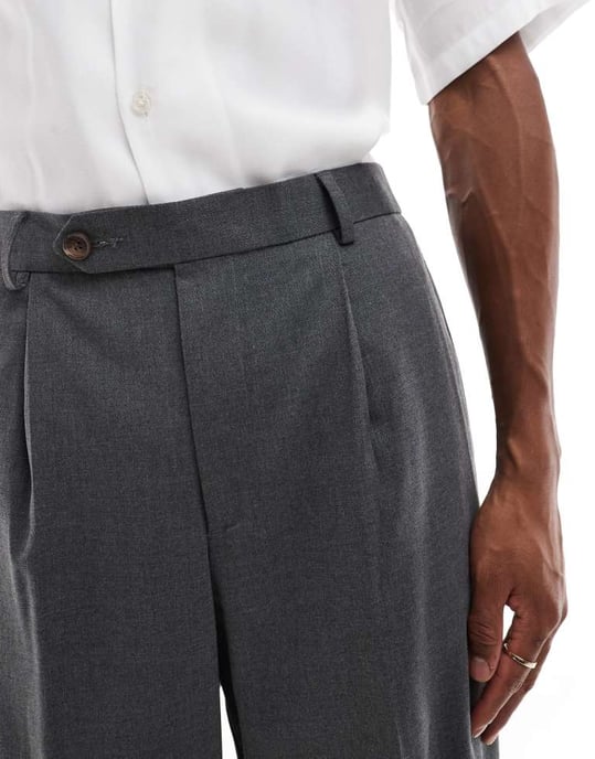 ASOS DESIGN smart ballongpassform byxor i kolgrå - Image 4