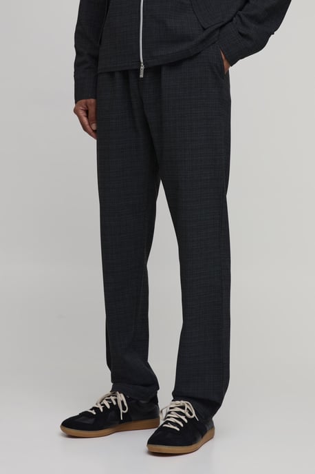 Micro Check Pleat Front Straight Leg Trouser Co-ord - Image 1