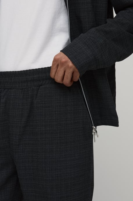 Micro Check Pleat Front Straight Leg Trouser Co-ord - Image 2
