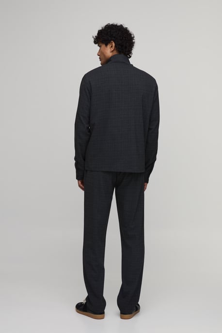 Micro Check Pleat Front Straight Leg Trouser Co-ord - Image 3