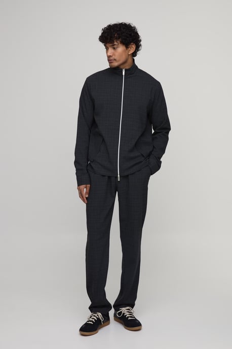 Micro Check Pleat Front Straight Leg Trouser Co-ord - Image 4