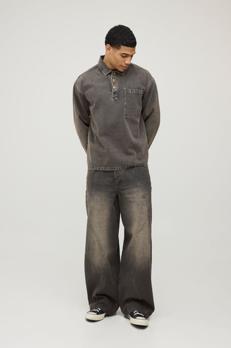 Washed Denim Rugby Shirt - Image 4